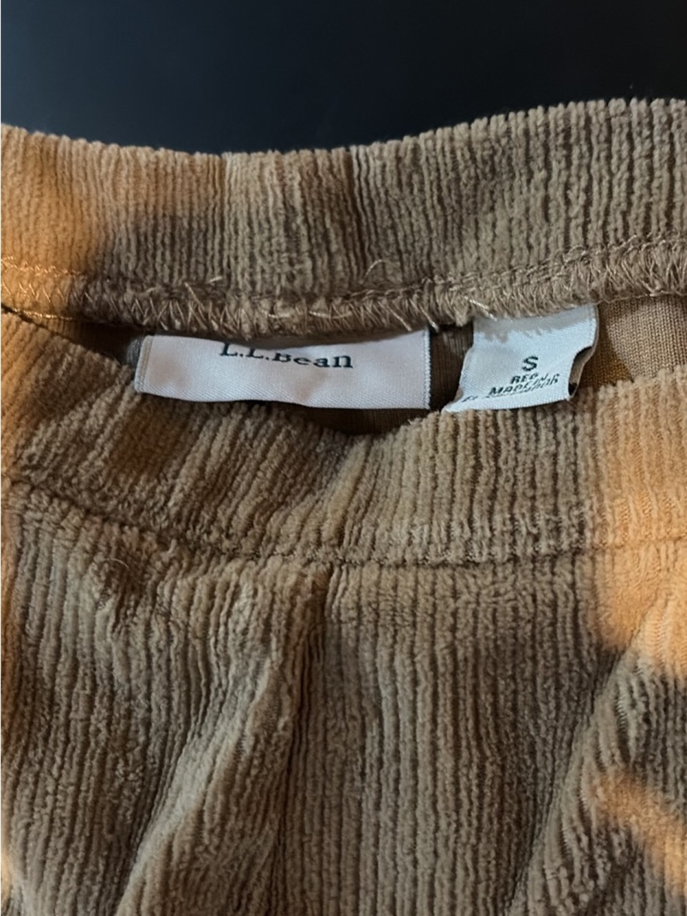 L.L. Bean Corduroy Joggers in Tan